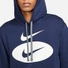 Nike Sportswear Swoosh  bluza męska kangurka granatowa  z nadrukiem